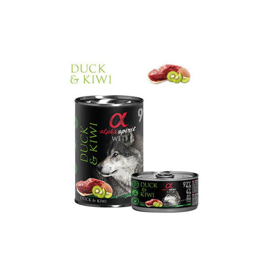 Alpha Spirit Lata Pato Kiwi 12x150 gr - Pet House Noia