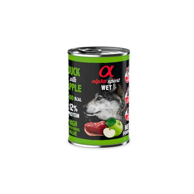 Alpha Spirit Lata Pato Manzana Verde 6x400gr - Pet House Noia