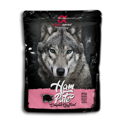 Alpha Spirit perro pouch pate jamon 24x100grs - Pet House Noia