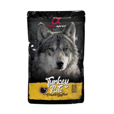 Alpha Spirit perro pouch pate pavo 24x100grs - Pet House Noia