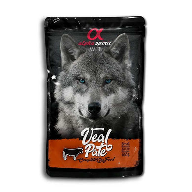 Alpha Spirit perro pouch pate ternera 24x100grs - Pet House Noia