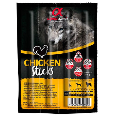 Alpha Spirit Ristra de barritas de pollo 4x10g (16uds) - Pet House Noia