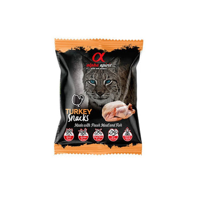 Alpha Spirit Snacks de Pavo gato (24 bolsas x 50g) - Pet House Noia