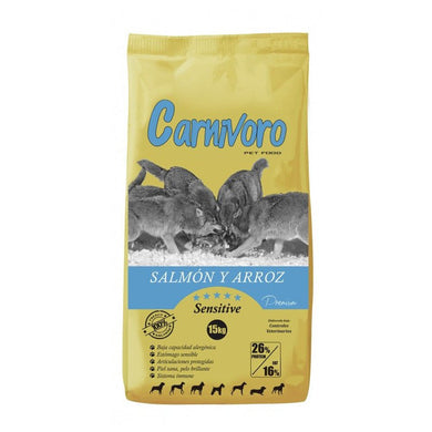 Carnívoro Sensitive salmón arroz 15 kg - Pet House Noia