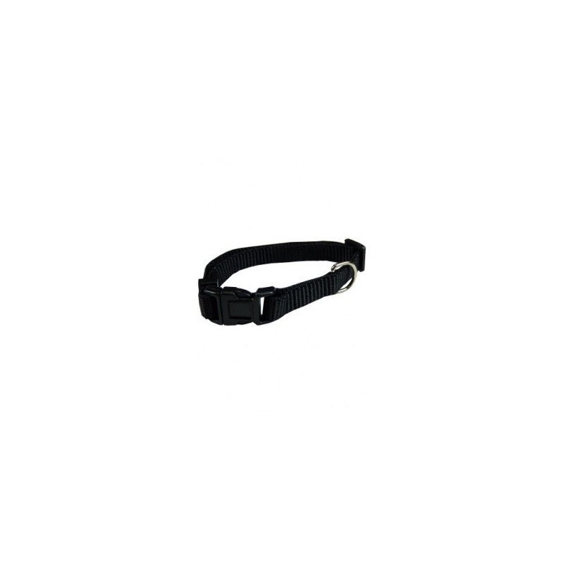 Collar ajustable nylon 10mmx20-30cm, negro - Pet House Noia