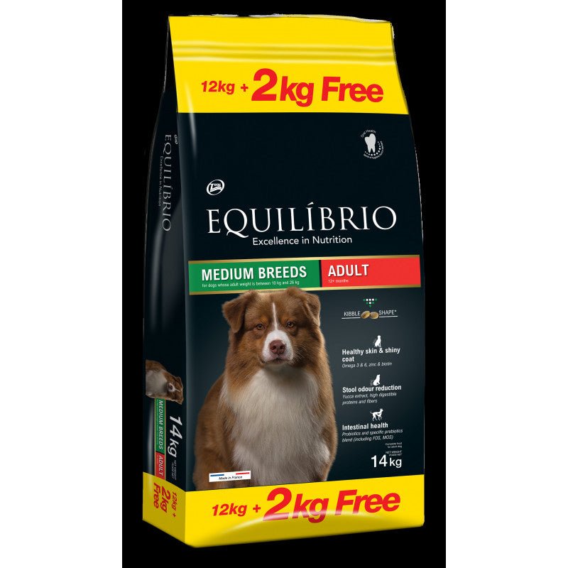 Equilibrio Dog Adult Medium 12+2kg - Pet House Noia