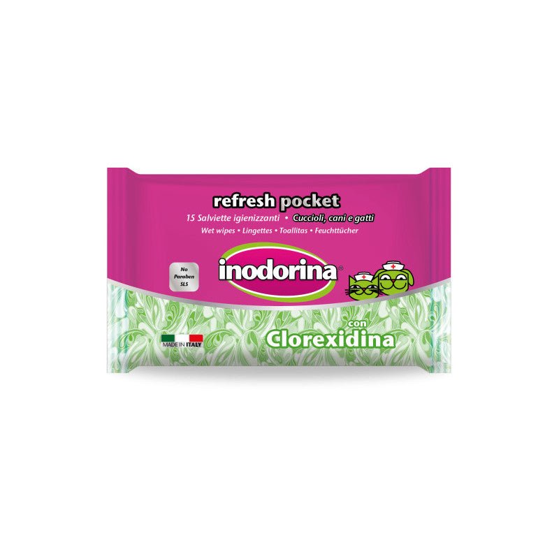 Inodorina toallitas refresh clorhex pocket 15ud - Pet House Noia