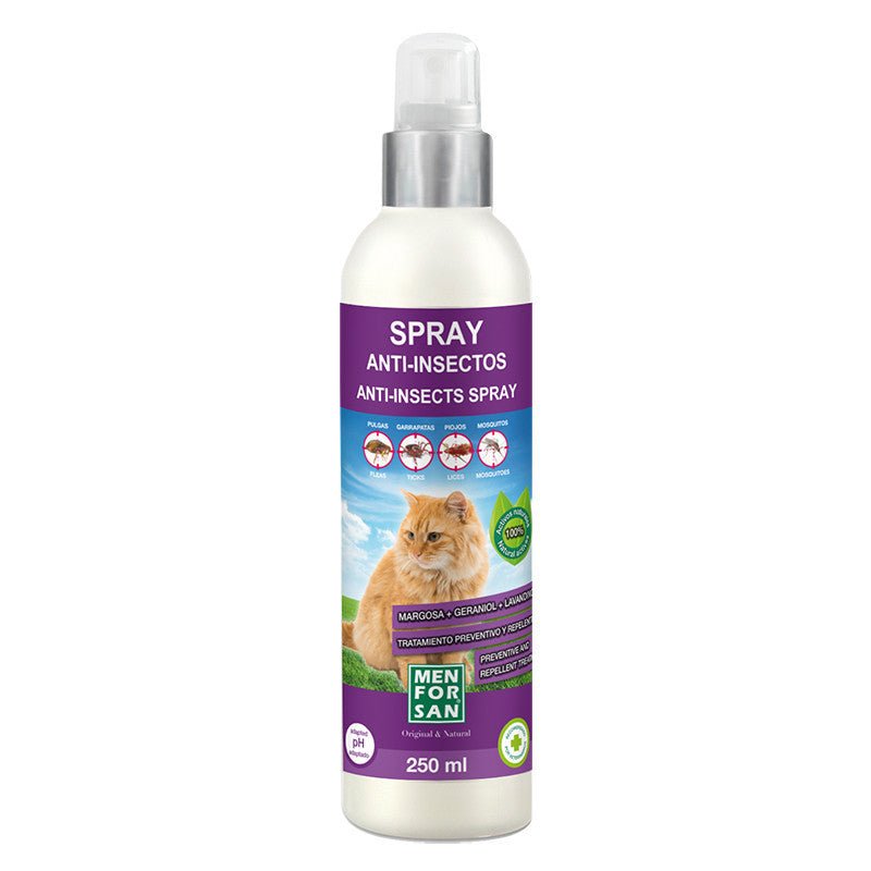 Menforsan Spray Cat Antiinsectos Margosa,Geranil,Lavan 250ml - Pet House Noia