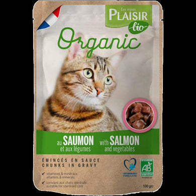 Plaisir Cat Bio Pouch Salmon con Verdura 22x100gr - Pet House Noia