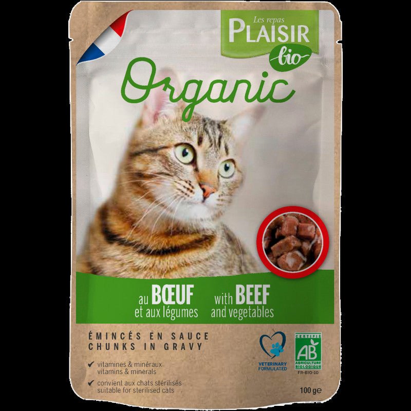 Plaisir Cat Bio Pouch Ternera con Verdura 22x100gr - Pet House Noia