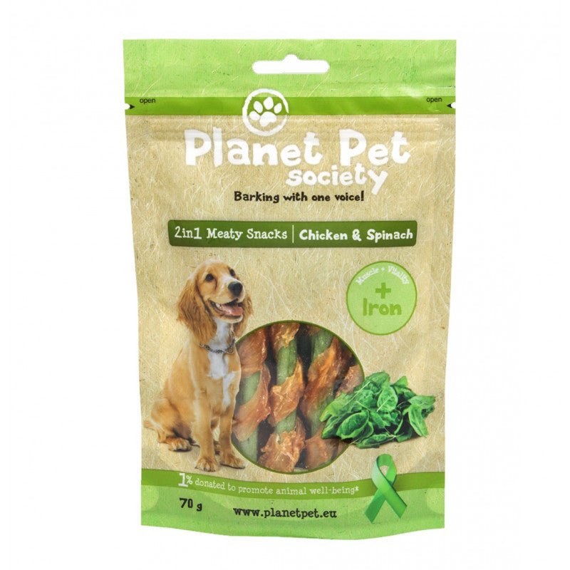 Planet Pet Snack Frutas Pollo y Espinacas 70gr - Pet House Noia