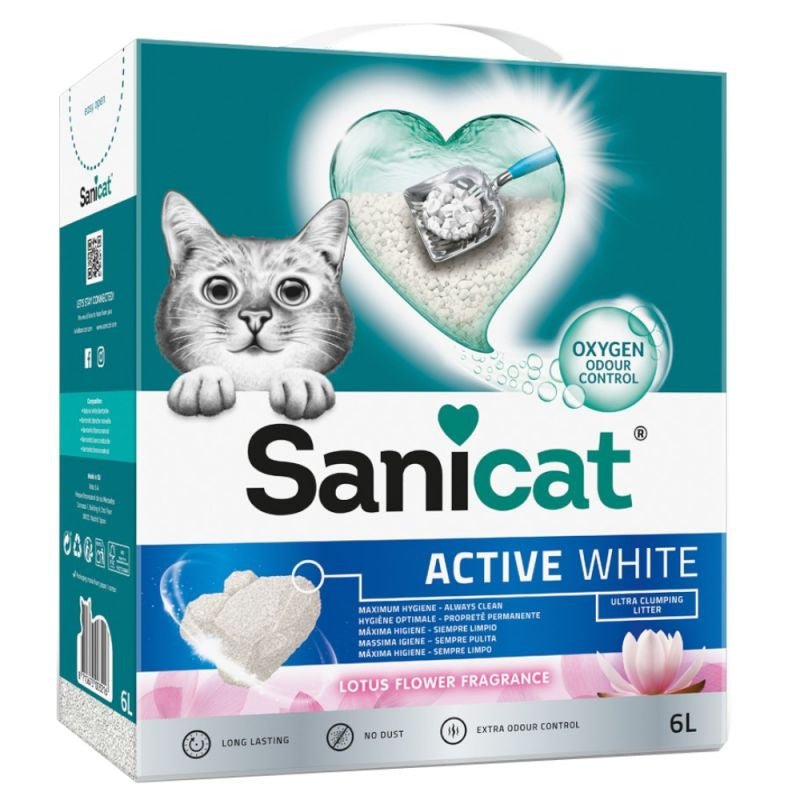 Sanicat Active White Lotus Flower 6 litros - Pet House Noia