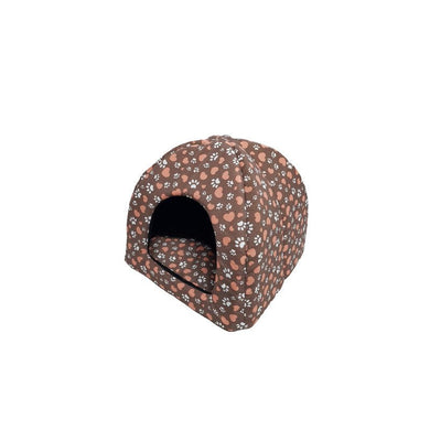 Siesta Igloo Marrón Huellas 45cm - Pet House Noia