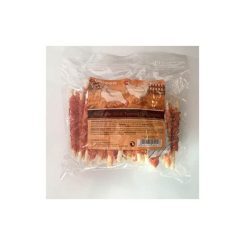 Stick cuero trenzado con pollo 500gr - Pet House Noia